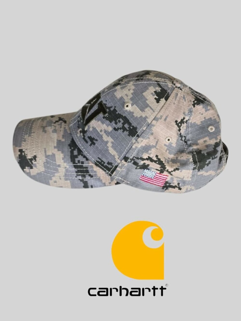 Carhartt Camoflauge Baseball Cap American Flag Patriotic Mens One Size